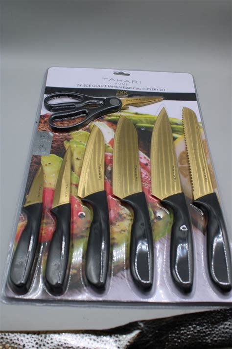 Aftermarket Red Mgen Style Horn Button. . Tahari knife set
